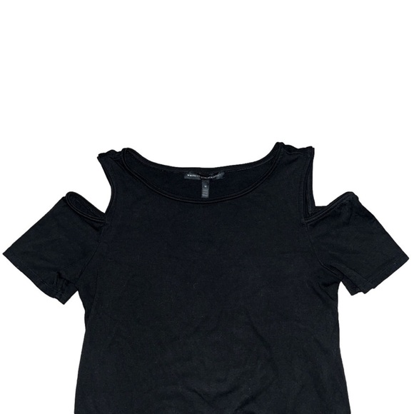 WHBM Cold Shoulder Black Cotton Dress M - Picture 5 of 6